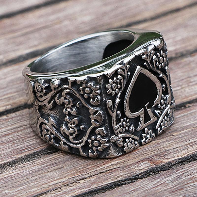 Spades Stainless Steel Ring