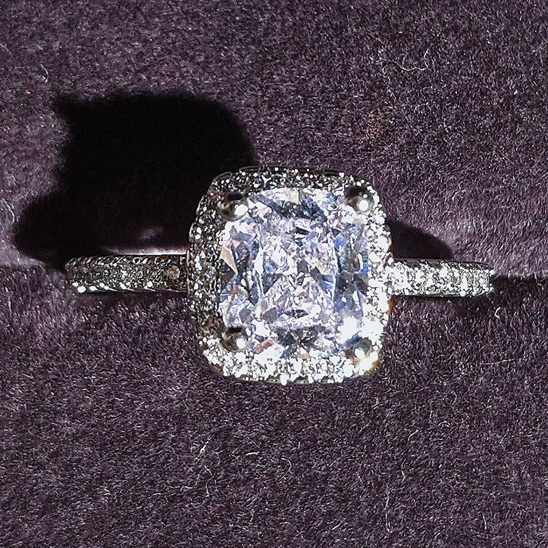 Multicolored Cubic Zirconia Charm Rings