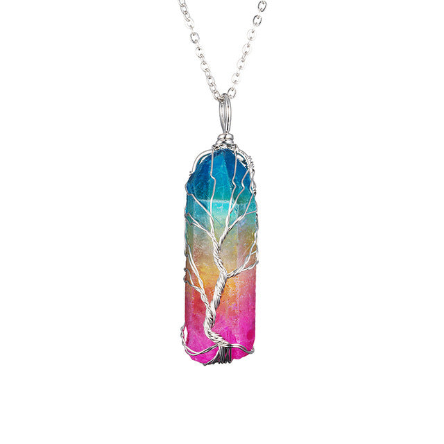 Natural Crystal Copper Wire Necklace For Women And Men