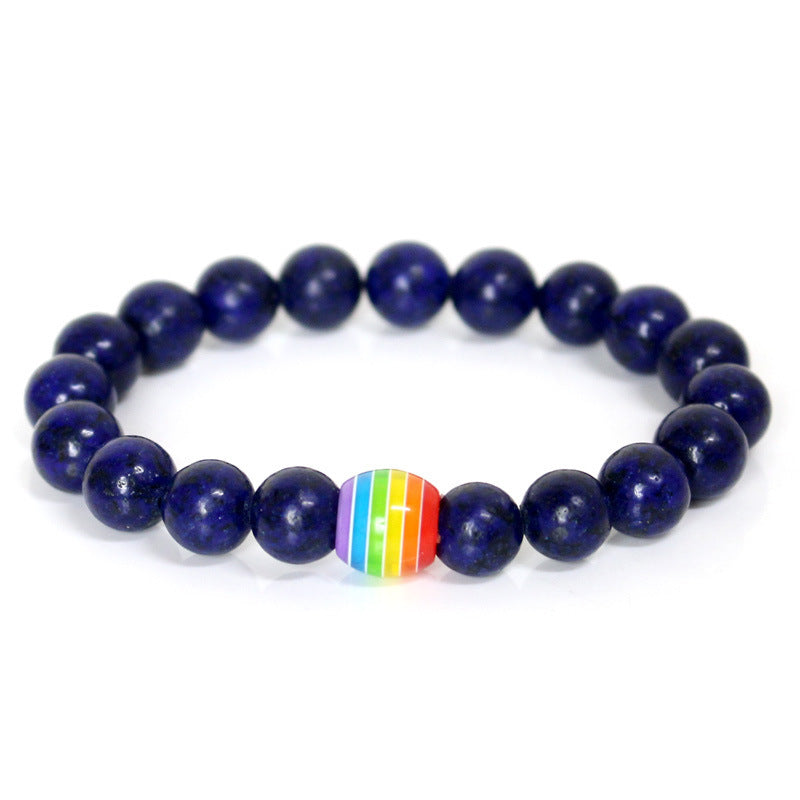 Natural Stone Rainbow Beaded Bracelets