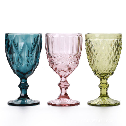 "Vintage Toast " - Vintage Embossed Petal Glass