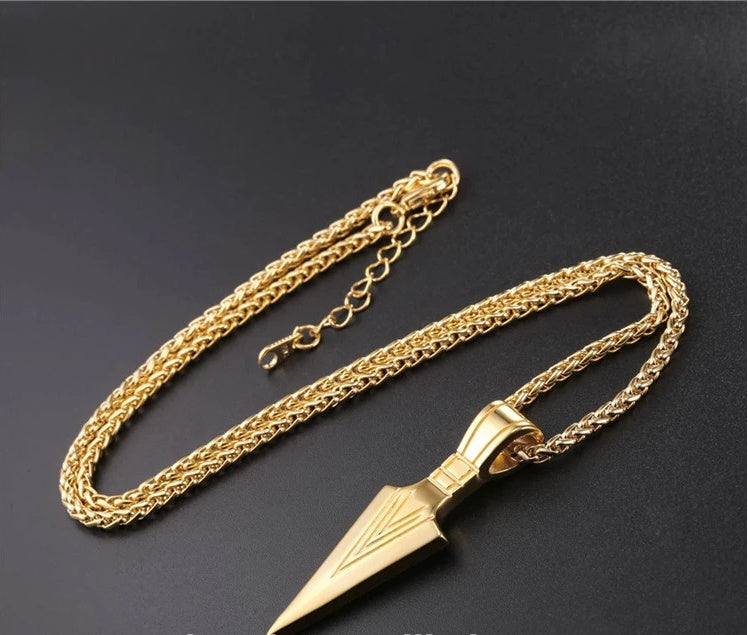 Stainless Steel Spear Pendant with Chain
