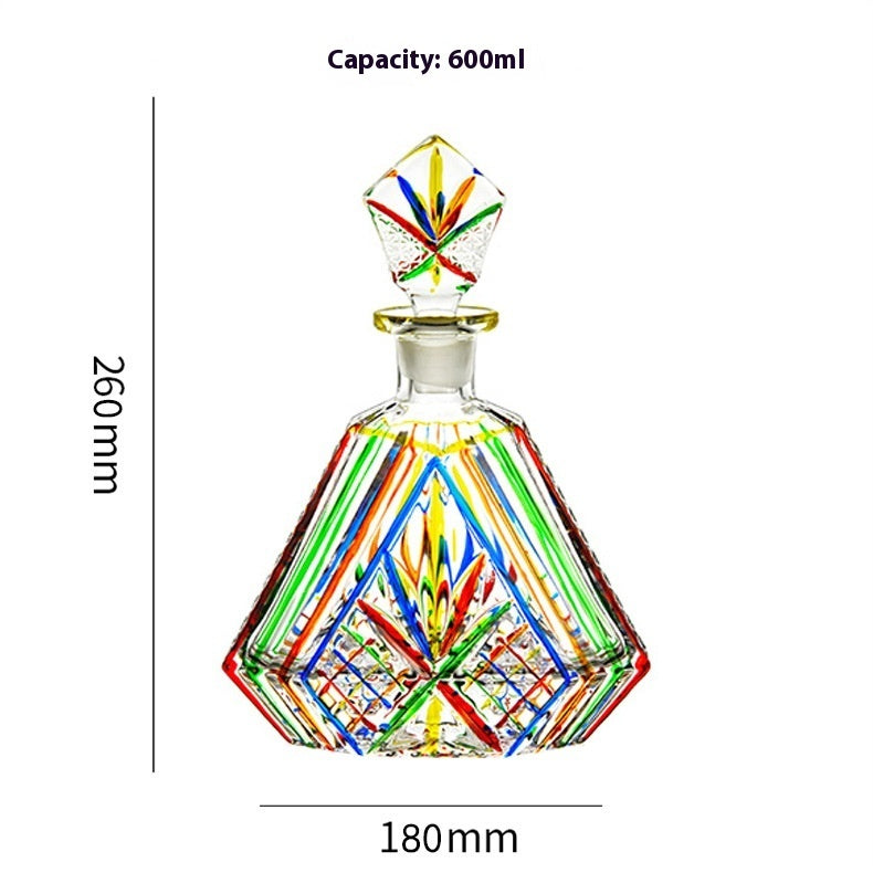 "Whisk of Art" - Handcrafted Crystal Wine Whiskey  Decanter