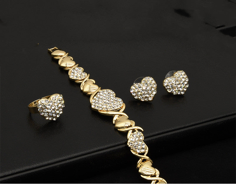 "Golden Hearted" -  18K Gold Heart-shaped Jewelry Set