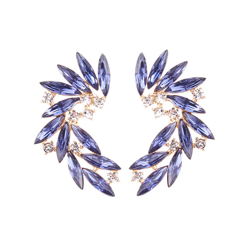 Alloy Diamond Feather Ear Cuffs