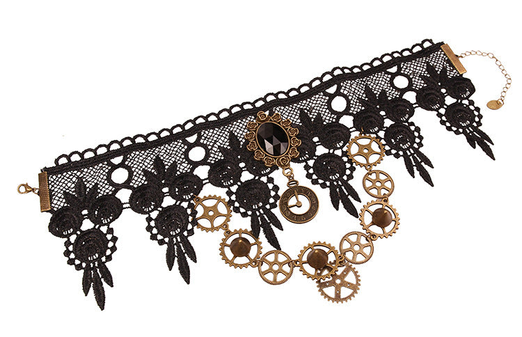 Vintage Lace Crystal Necklace