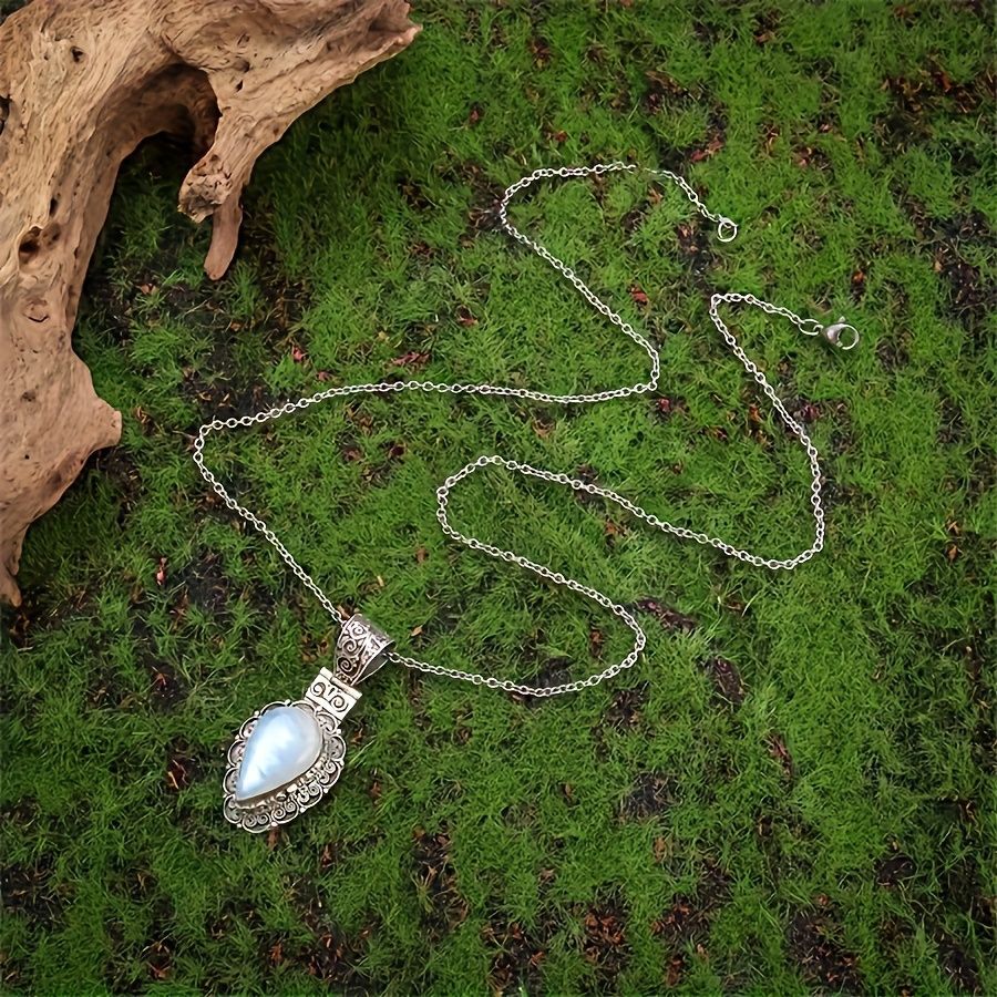 Vintage Moonstone Drop Necklace