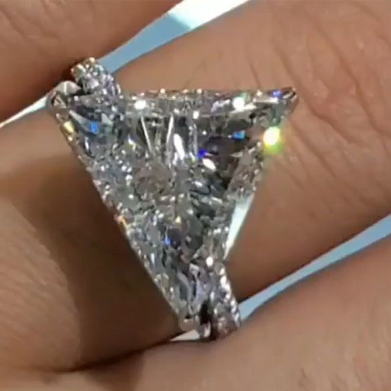 Triangular Zircon Ring