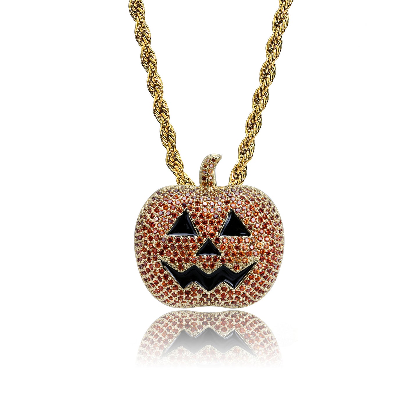 Jack-o-lantern Micro-inlaid Zircon Necklace