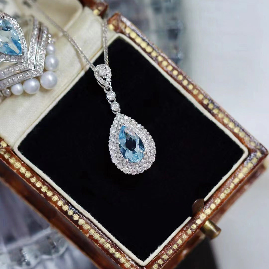 "Mermaid Tears" - Aquamarine Necklace/Earring set