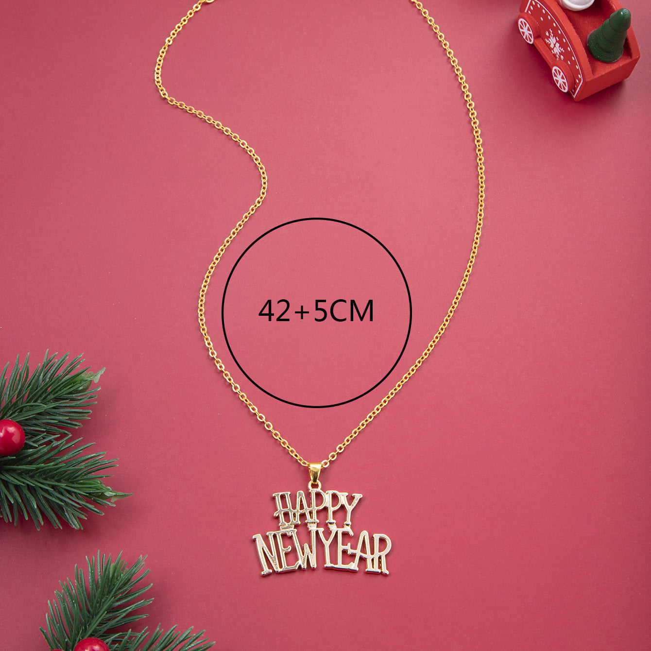 English Letter Happy New Year's Necklace