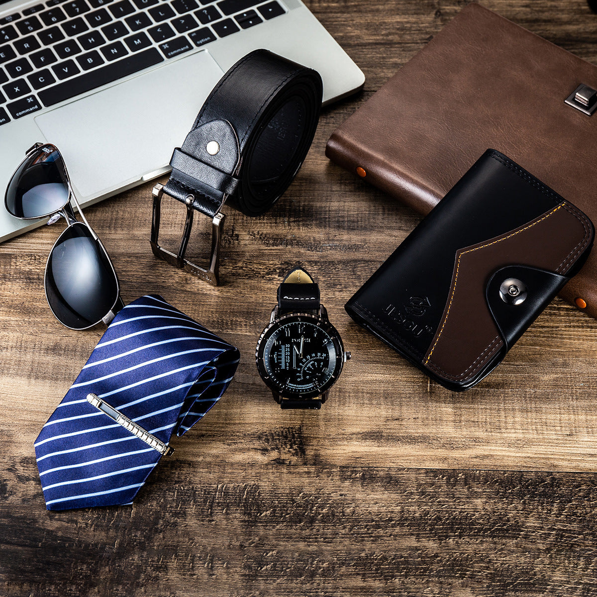 Faux Leather Watch Set Gift