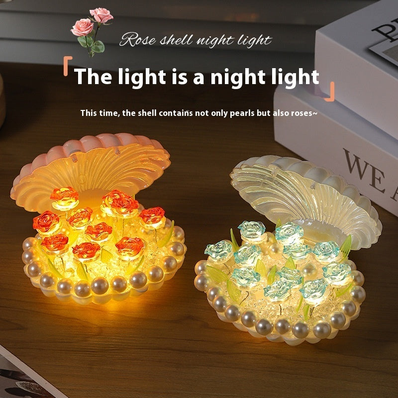 DIY Shell Rose Night Light