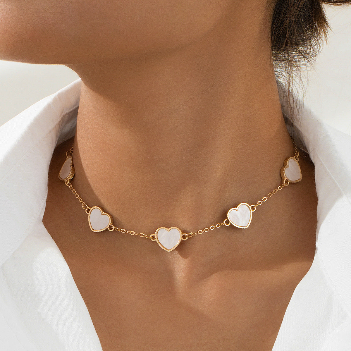 Versatile Chic Heart Metal Chain Necklaces