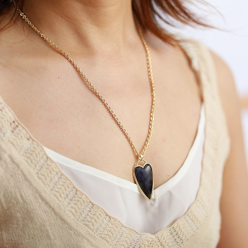 Labradorite Heart-shaped Pendant
