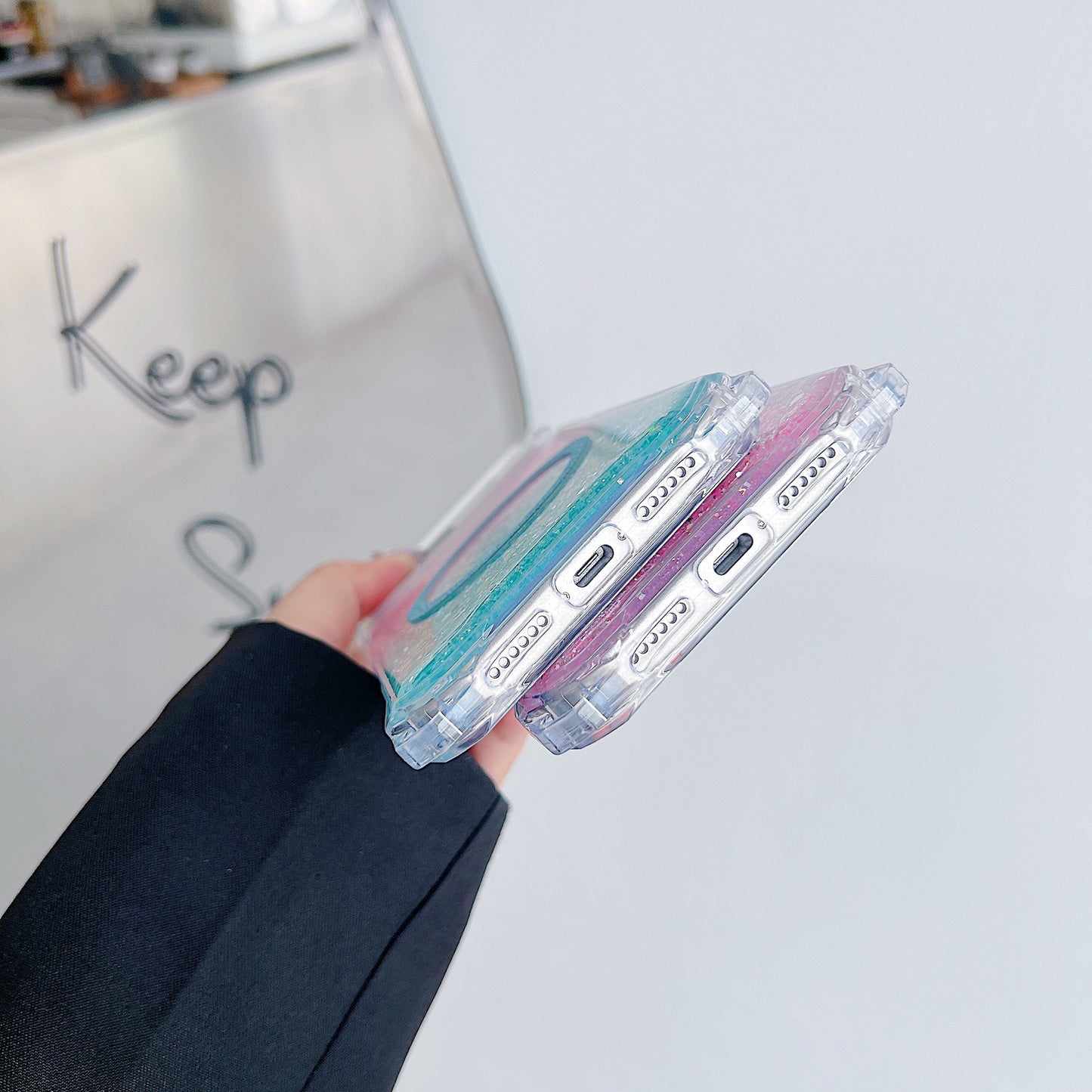 Glitter Magnetic Drop-resistant Phone Case -  iPhone 11-17 Pro Max