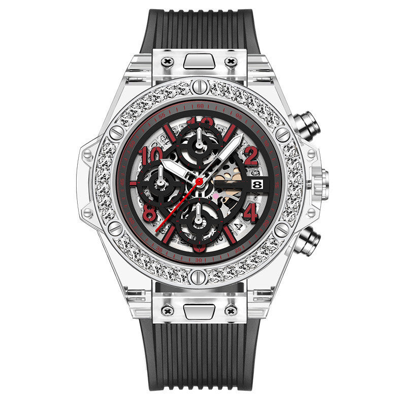 "Watch Me" - Transparent Waterproof Diamond Inlaid Quartz Watch for Men and Women