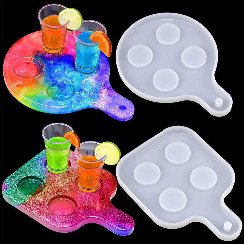 DIY Crystal Resin Wine Glass Tray Mold