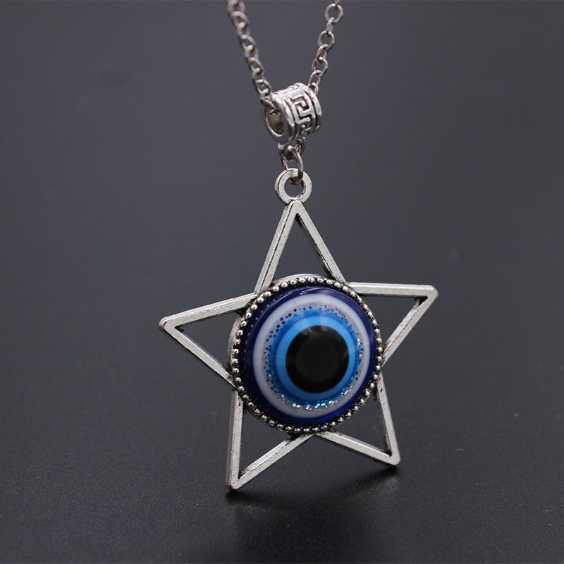 Evil Eye Protection Clavicle Chain Necklace and Bracelet