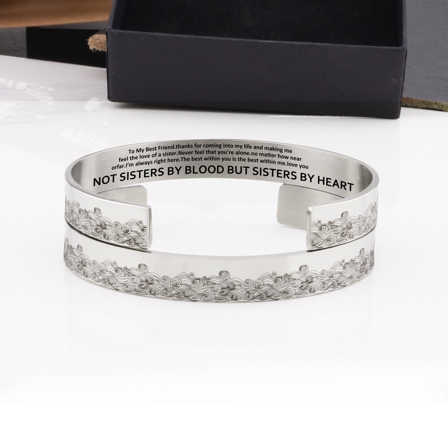 "Like a Sister" - 10mm Stainless Steel Bracelet