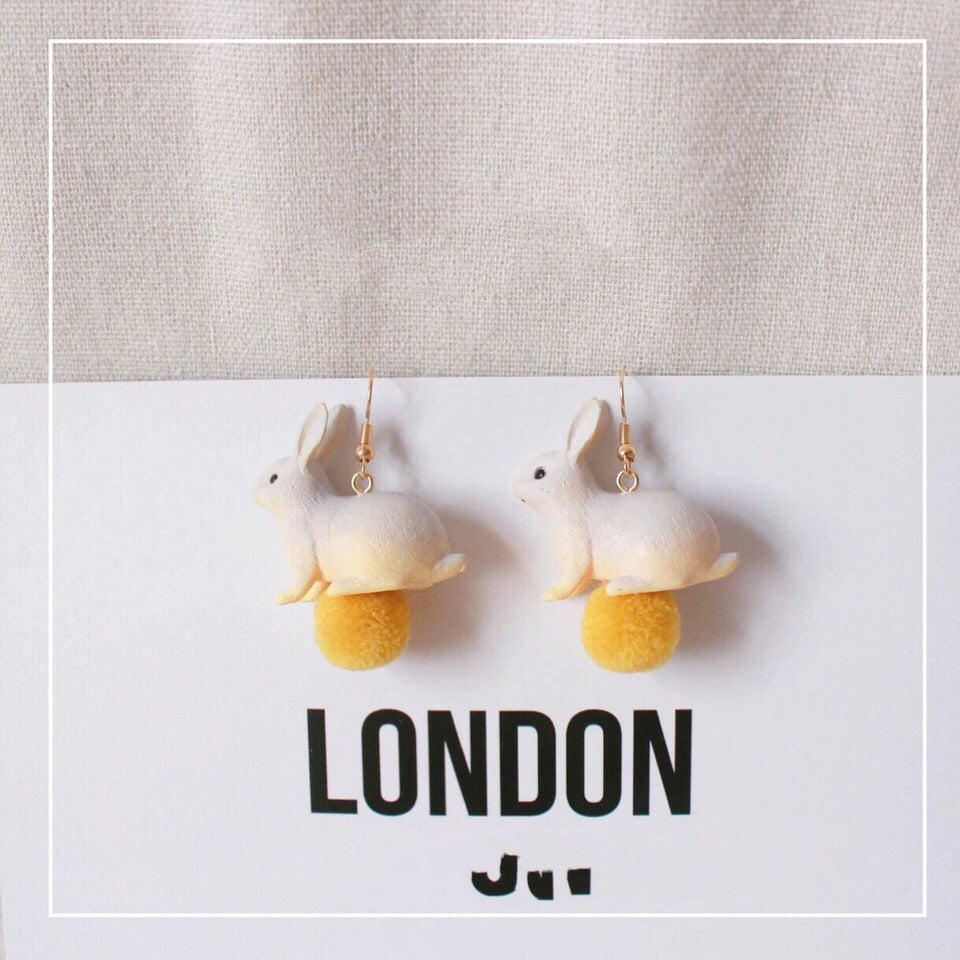 "Bunny Hop" - Resin Bunny Earrings