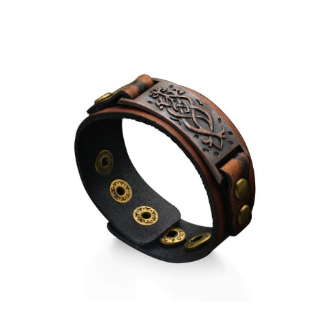 Square Wide Leather Bracelet