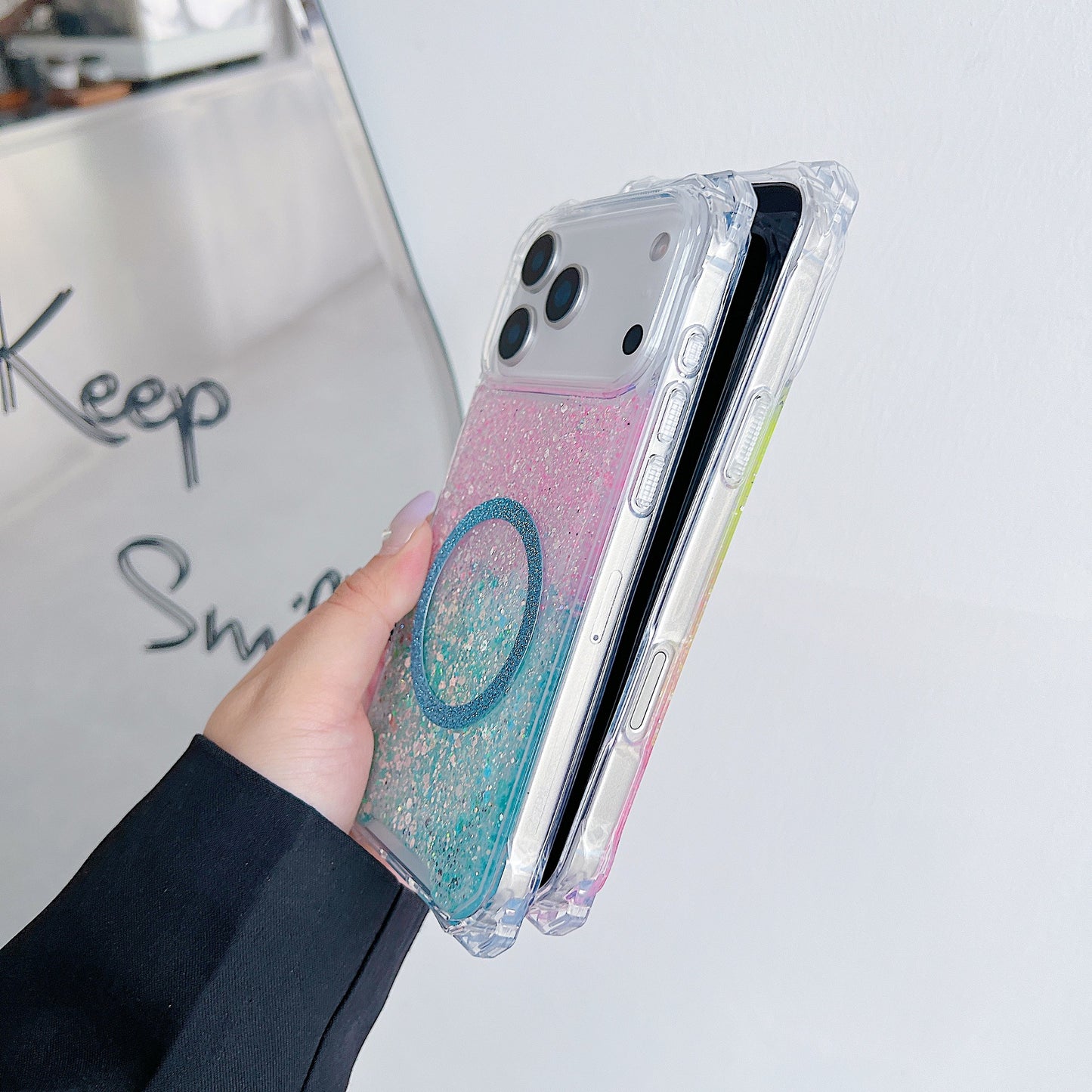Glitter Magnetic Drop-resistant Phone Case -  iPhone 11-17 Pro Max