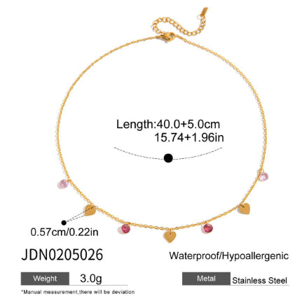 Titanium Steel Zircon Four-leaf Clover Necklace