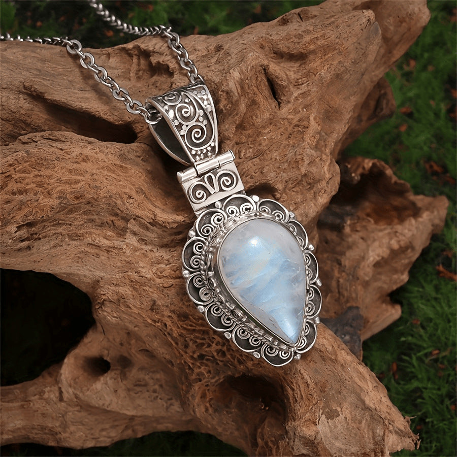 Vintage Moonstone Drop Necklace
