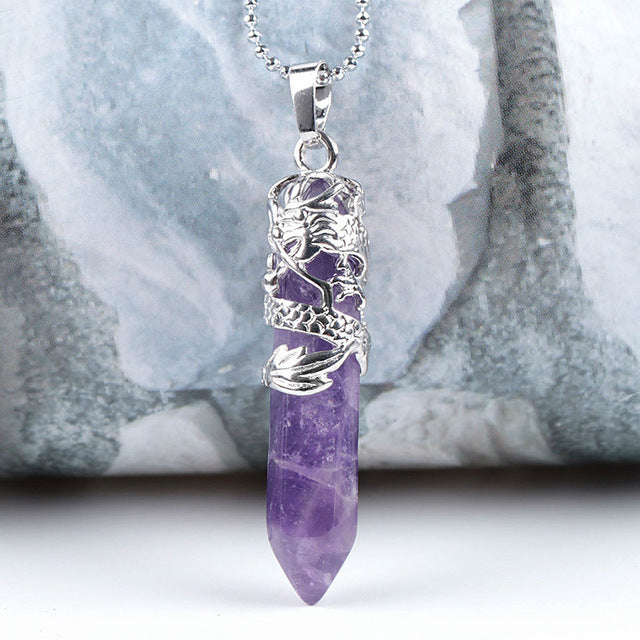 Natural Crystal Copper Wire Necklace For Women And Men