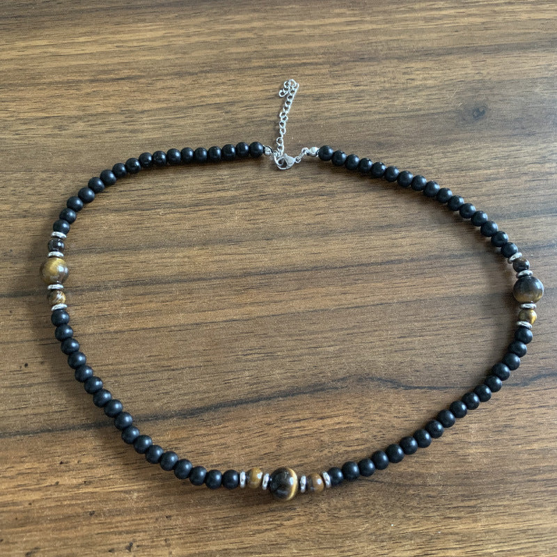 Black Matte Volcanic Rock Necklace