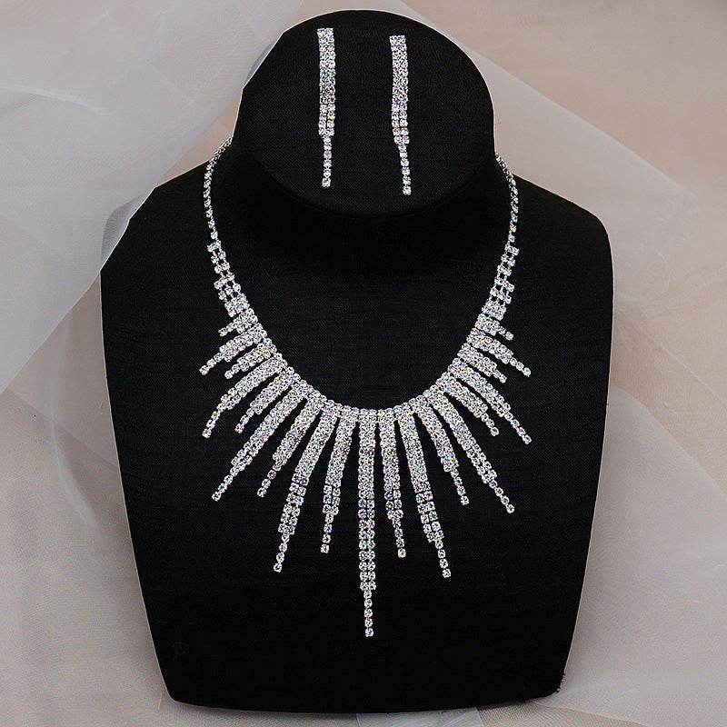 Rhinestone Necklace and  Earrings Set