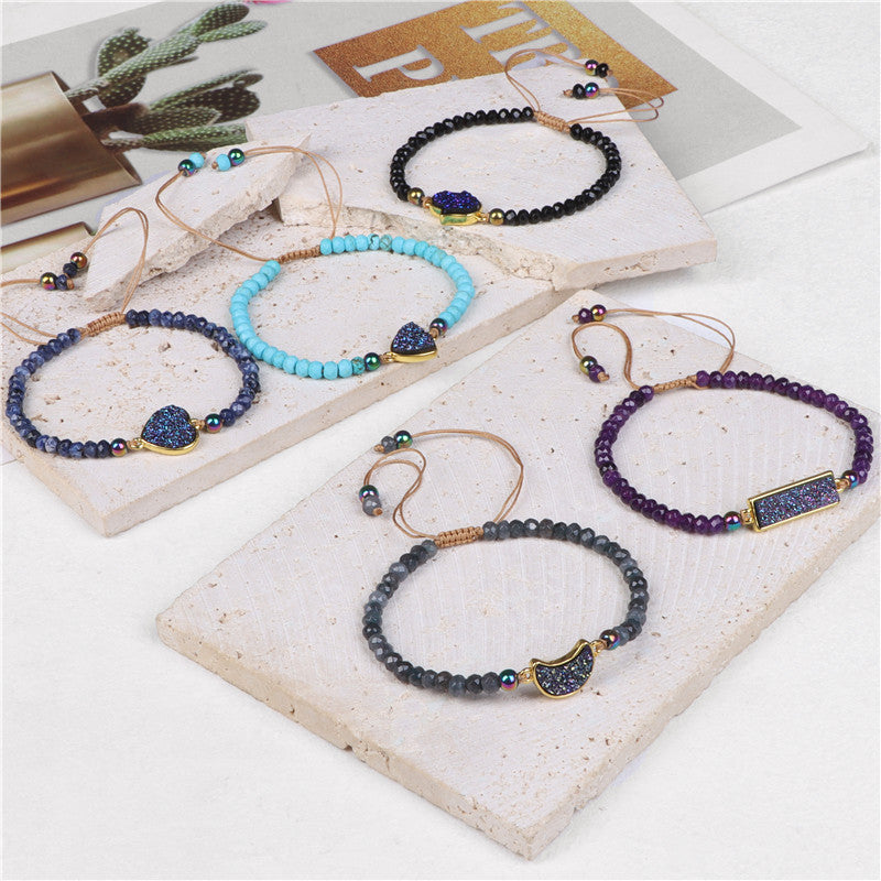 Natural Stone Woven Beaded Bracelet