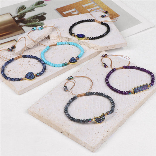 Natural Stone Woven Beaded Bracelet