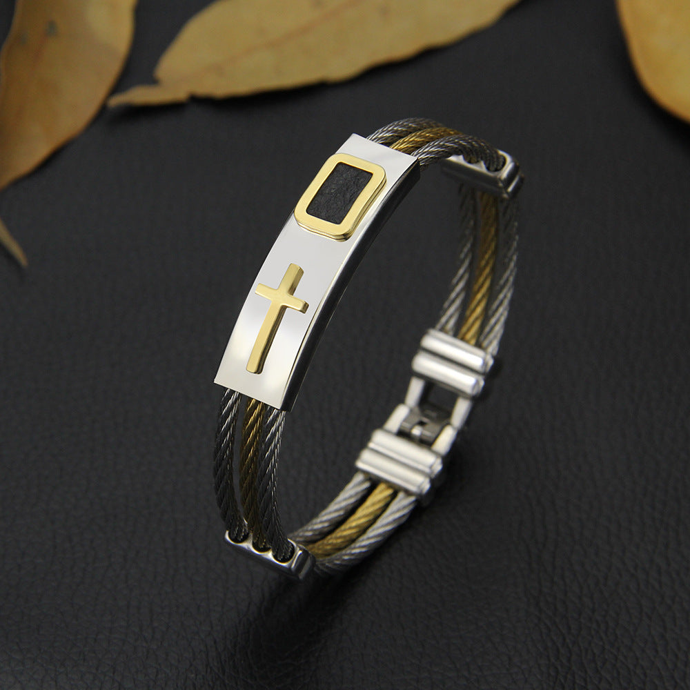 Stainless Steel Three Rows Wire Chain Bracelets