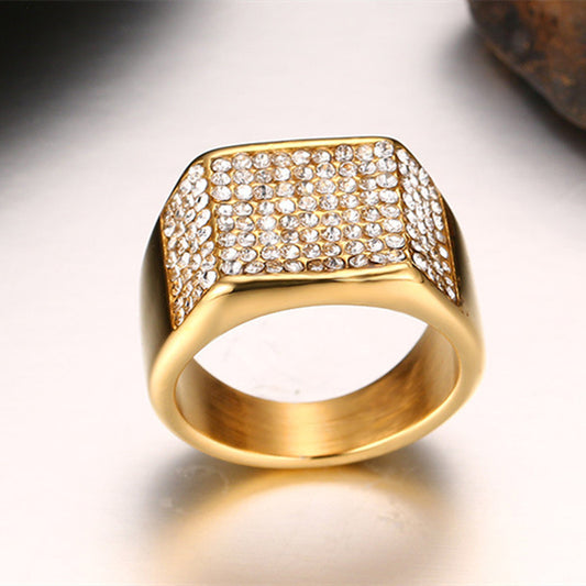 Titanium Steel Diamond Ring