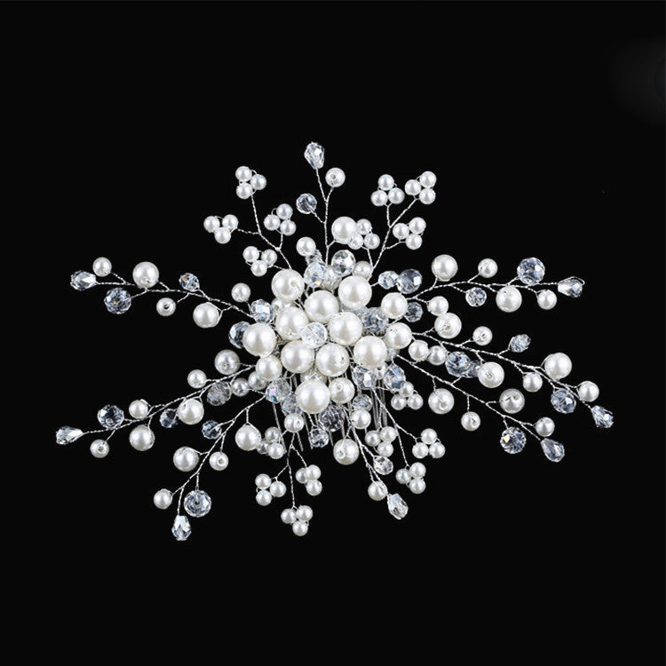 Handmade Beaded Crystal String Haircomb for Bridal