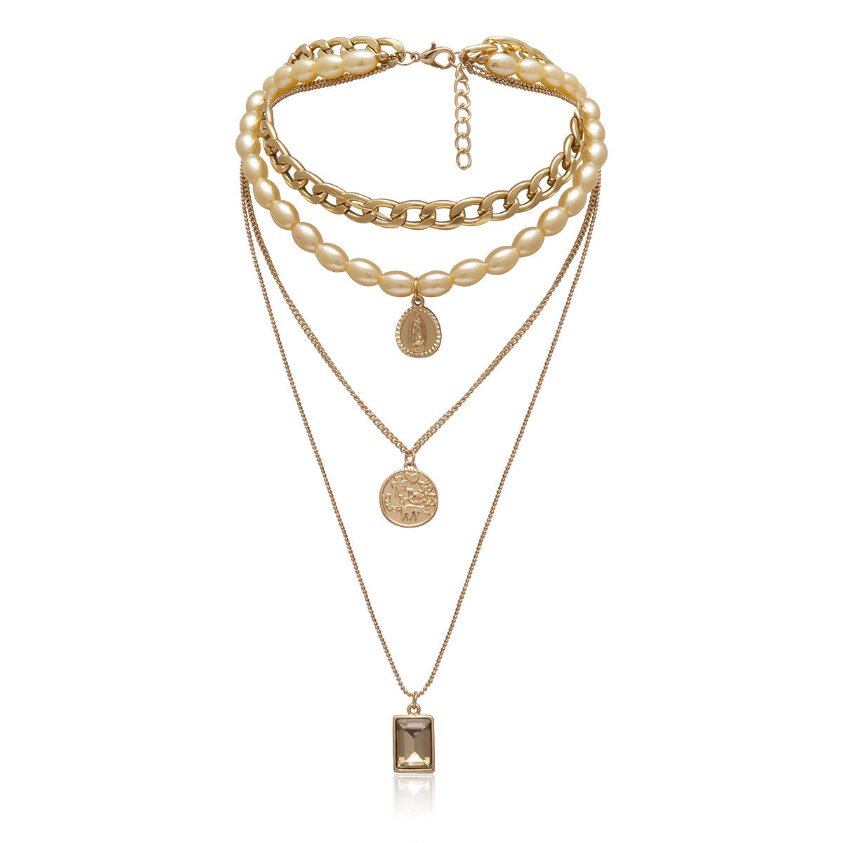 "Because I Can" - Retro Portrait Necklace/Sweater Chain