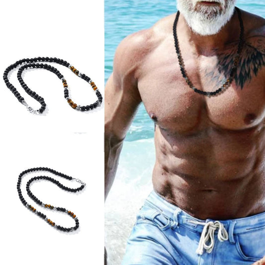 Black Matte Volcanic Rock Necklace