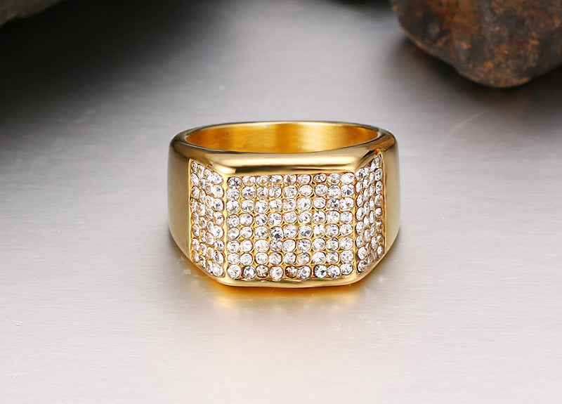 Titanium Steel Diamond Ring