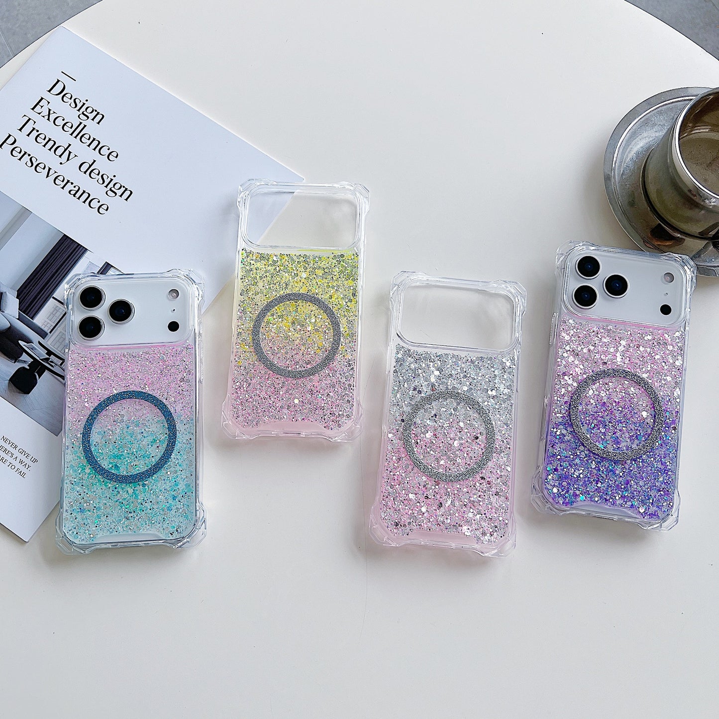 Glitter Magnetic Drop-resistant Phone Case -  iPhone 11-17 Pro Max