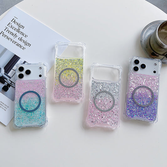 Glitter Magnetic Drop-resistant Phone Case -  iPhone 11-17 Pro Max