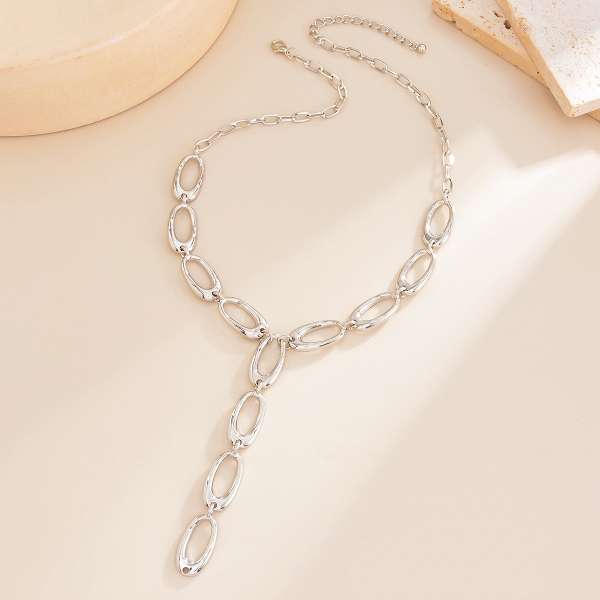 Alloy Y-shaped Cross Chain Necklace
