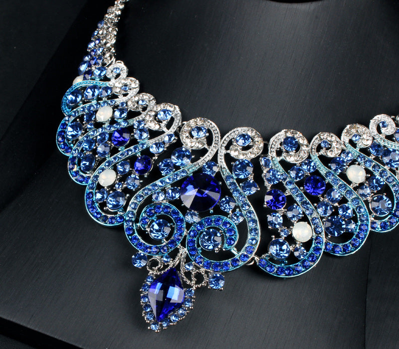 Multicolor Crystal Necklace Earring Set