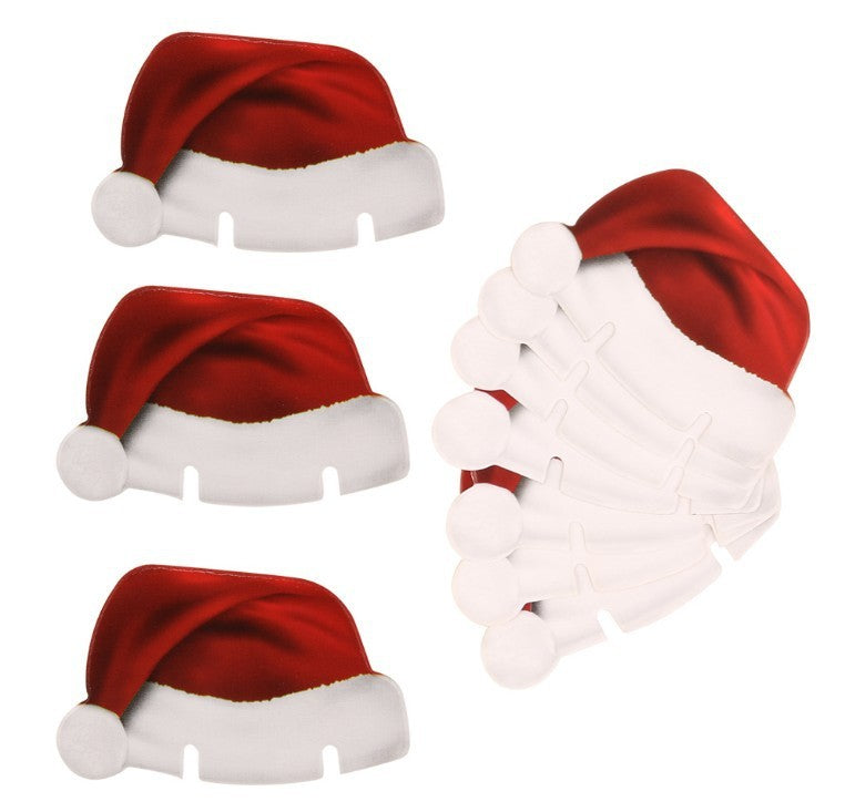 DIY Christmas Hats for Wine and Champagne Glass
