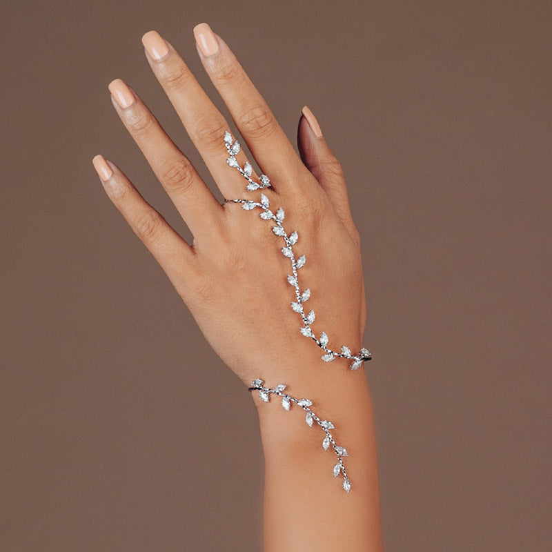 "I am Victorious" - Laurel Leaves Wraparound Bracelet and Ring