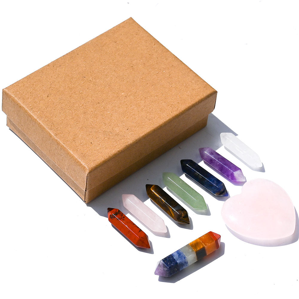 Natural Crystal Hexagon Prism Set