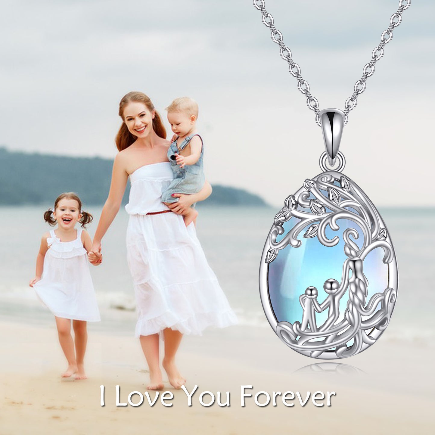 "Tree of Life" - Silver Moonstone Necklace