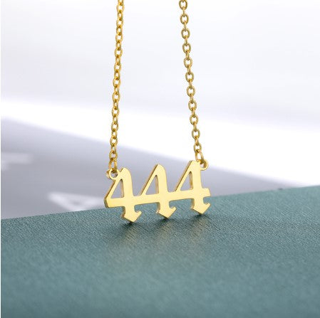 Old English Numerology Stainless Steel Necklace