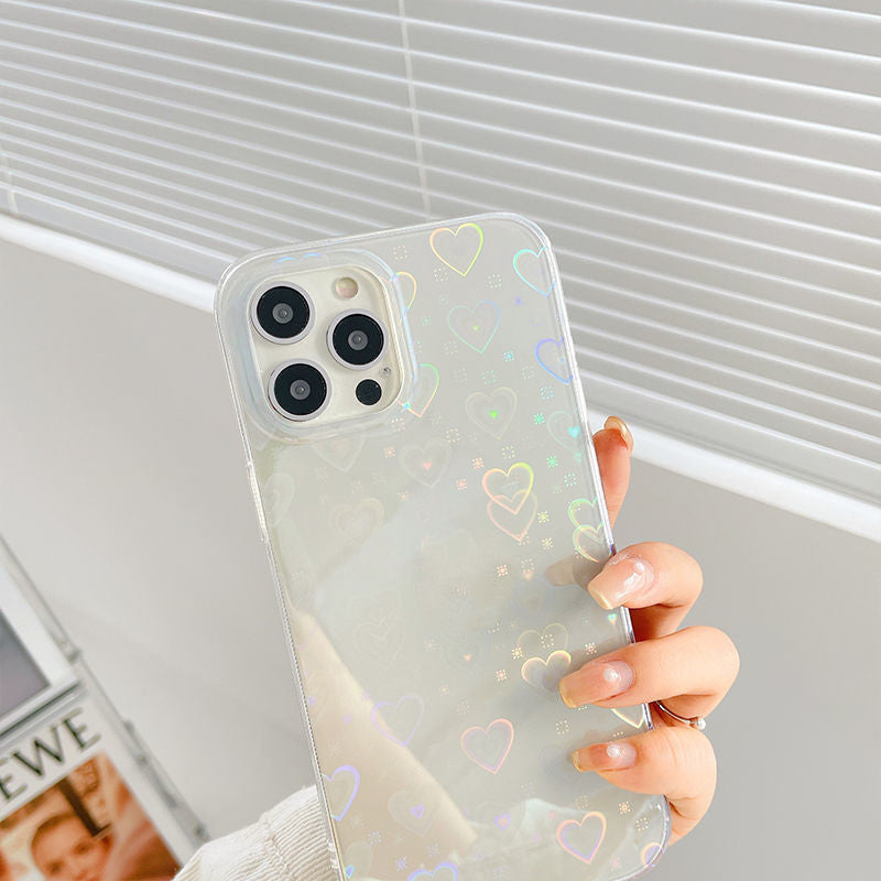 Hologram Heart  Silicone Phone Cases - iPhone 7- 13 Pro Max